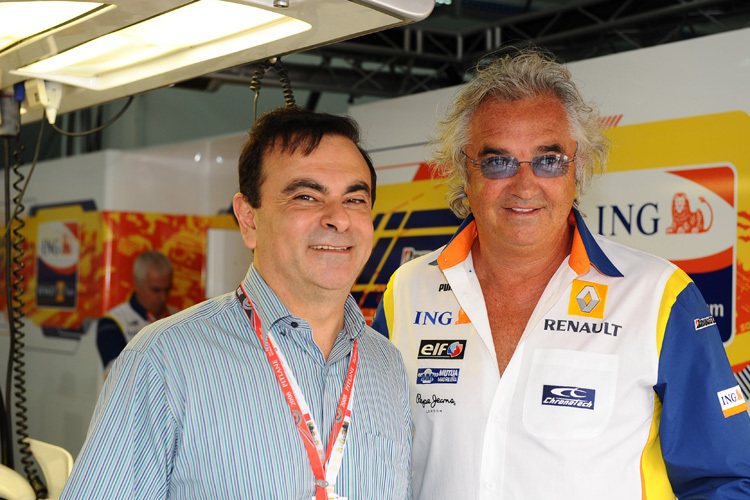 Noch gut lachen: Carlos Ghosn und Flavio Briatore