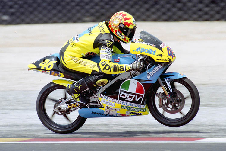 1996 beim Le-Castellet-GP: Rossi in seiner ersten GP-Saison auf der Aprilia 125