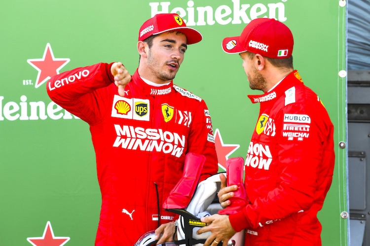 Charles Leclerc und Sebastian Vettel 2019 in Suzuka