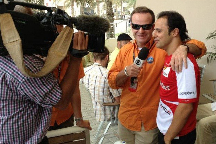Rubens Barrichello interviewt Felipe Massa