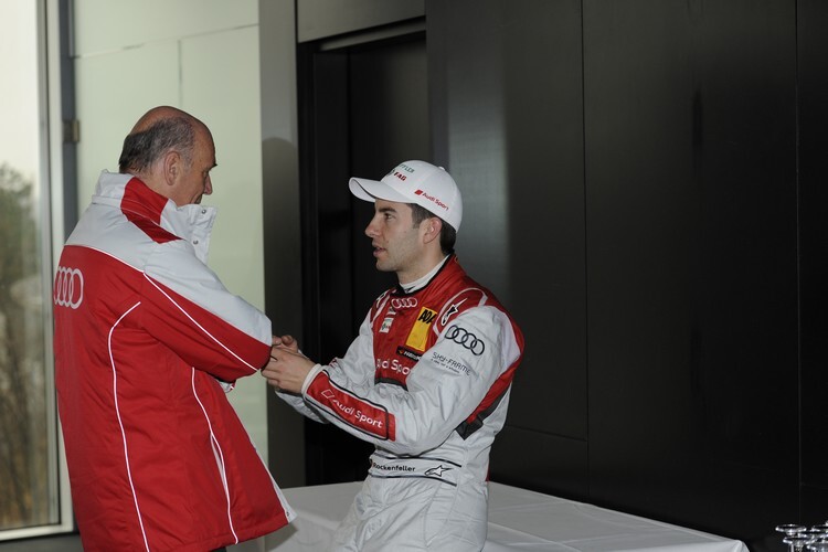 Mike Rockenfeller und Audi-Motorsportchef Wolfgang Ullrich
