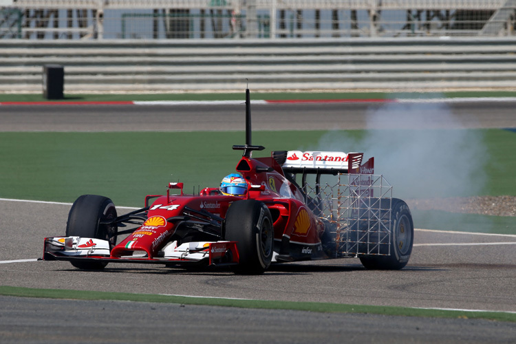 Fernando Alonso mit Aero-Messgittern am Ferrari