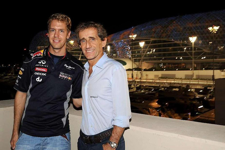 Vierfache Weltmeister unter sich: Sebastian Vettel und Alain Prost