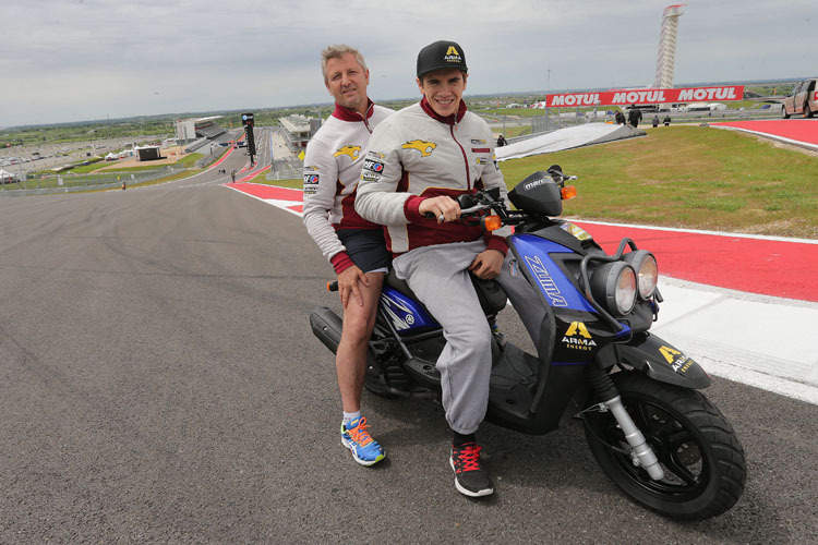 Austin-GP: Stefan Prein als Sozius von Moto2-WM-Leader Scott Redding