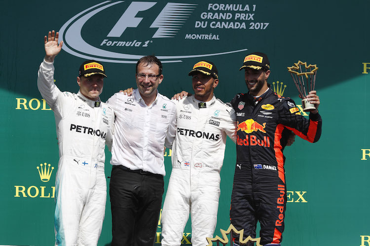 Bottas, Hamilton, Ricciardo