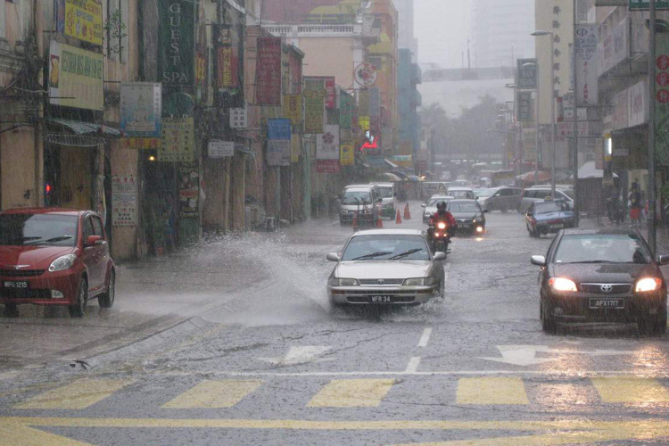 Land unter in der Stadt