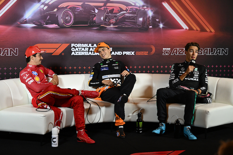 Charles Leclerc, Oscar Piastri und George Russell