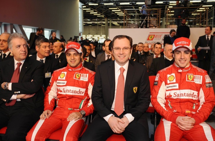 Domenicali mit Massa und Alonso