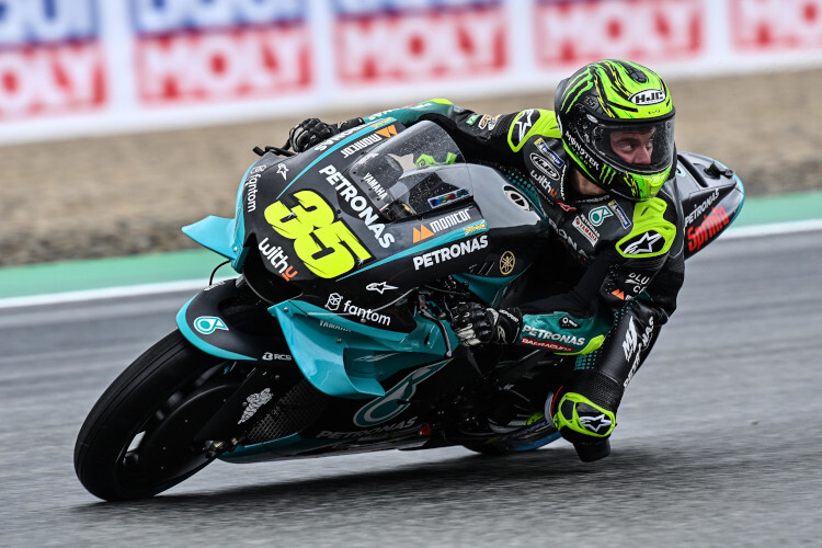 Cal Crutchlow sat on the Petronas Yamaha for the first time on Friday