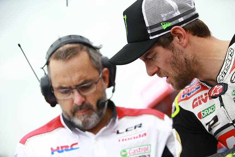 LCR-Crew-Chief Christophe «Beefy» Bourguignon mit Cal Crutchlow
