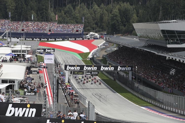 Der Start des MotoGP-Rennens auf dem Red Bull Ring