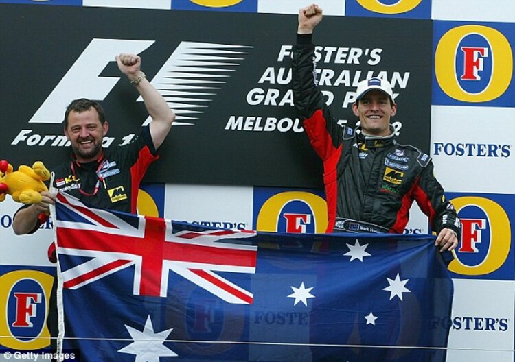 Paul Stoddart 2002 in Melbourne mit Mark Webber