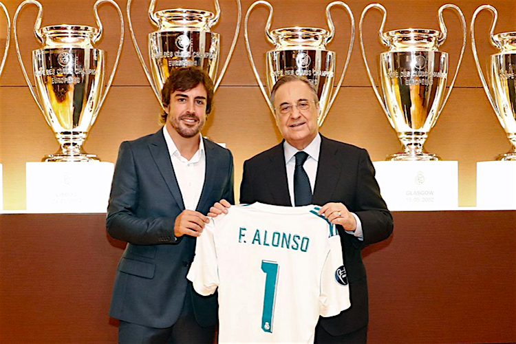 Fernando Alonso und Real Madrid-Präsident Florentino Pérez 2017