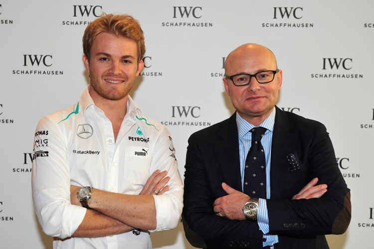Formel-1-Pilot Nico Rosberg mit IWC-CEO Georges Kern