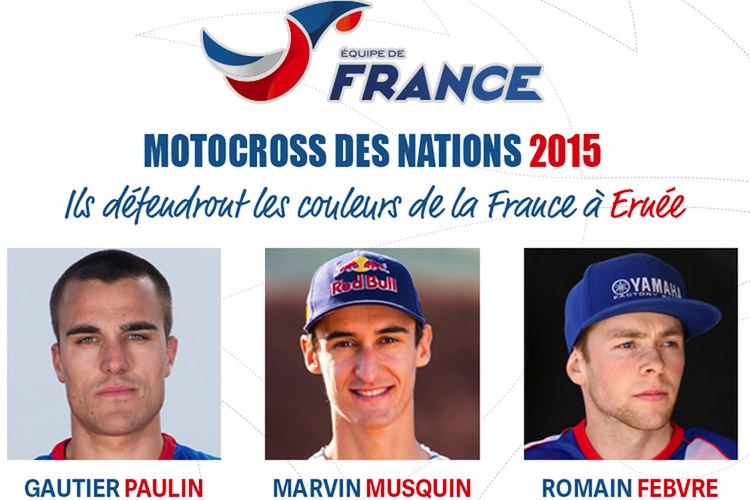 Team Frankreich ist für das Motocross der Nationen 2015 offiziell nominiert