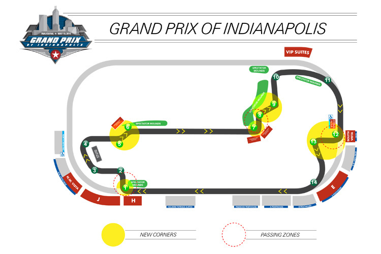 So werden die IndyCars am 10. Mai 2014 beim Indianapolis-GP fahren