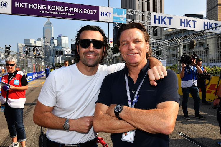 Stefan Johansson (rechts) 2017 mit Dario Franchitti