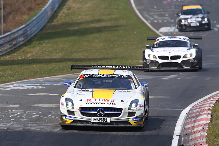 Wieder am Start: Rowe-Racing mit einem Mercedes-Benz SLS AMG GT3