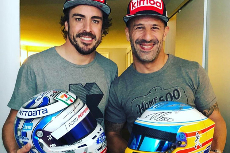 Fernando Alonso mit Tony Kanaan in Le Mans