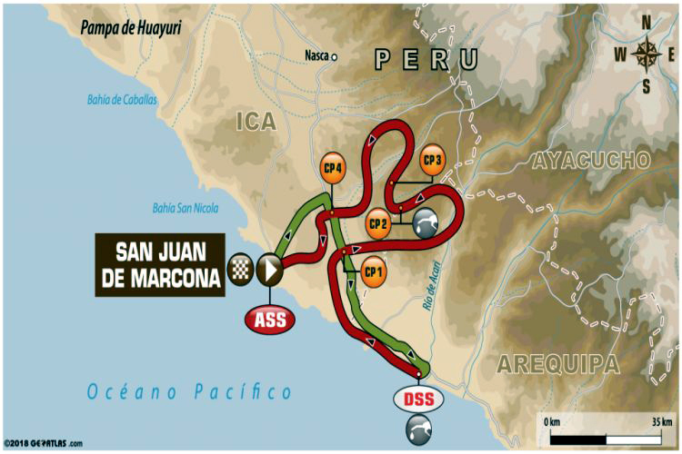 Heute stehen 444 Kilometer rund um San Juan de Marcona auf dem Programm