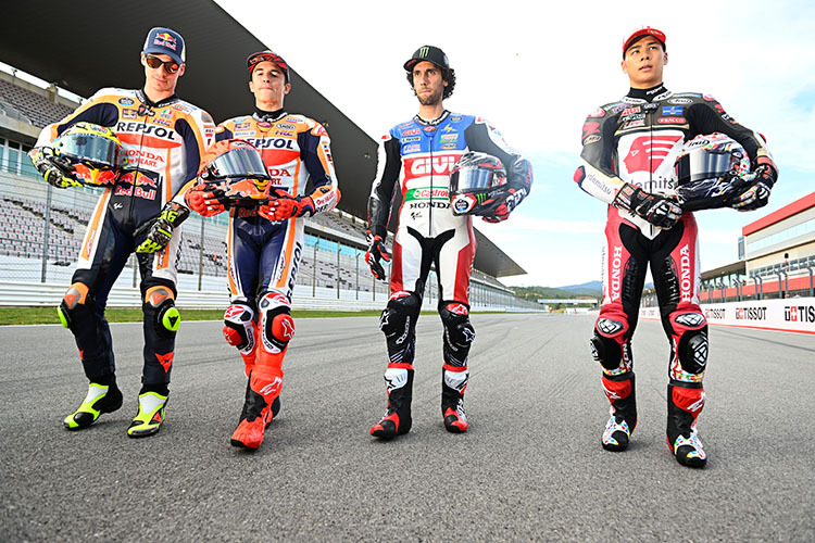 Das Honda-Quartett: Mir, Márquez, Rins und Nakagami