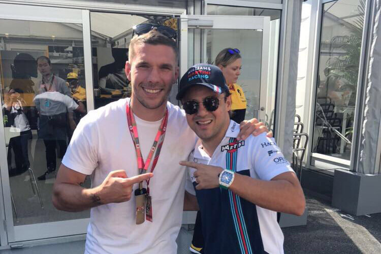 Lukas Podolski und Felipe Massa