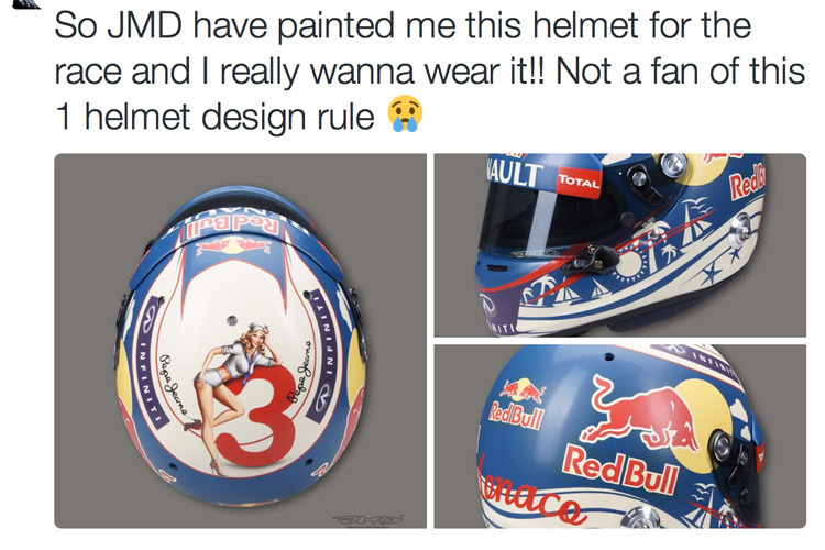 Daniel Ricciardo ärgert sich: Sein Helm wird an der Box bleiben