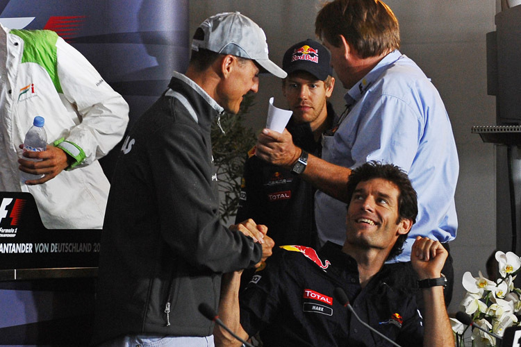 Mark Webber: «Es war grossartig, dank Michael Schumacher wenigstens gegen einen der fünf Grossen zu fahren»