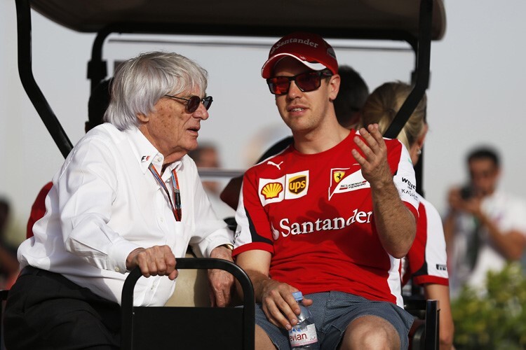 Bernie Ecclestone mit Ferrari-Star Sebstian Vettel