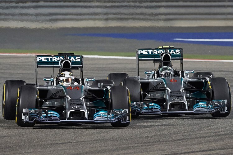 Lewis Hamilton gegen Nico Rosberg in Bahrain 2014