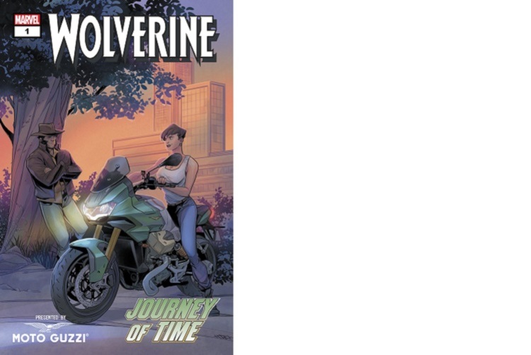 Cover des Marvel-Comics Journey of Time, in dem die Moto Guzzi V100 Mandello ihre Qualitäten beweist 