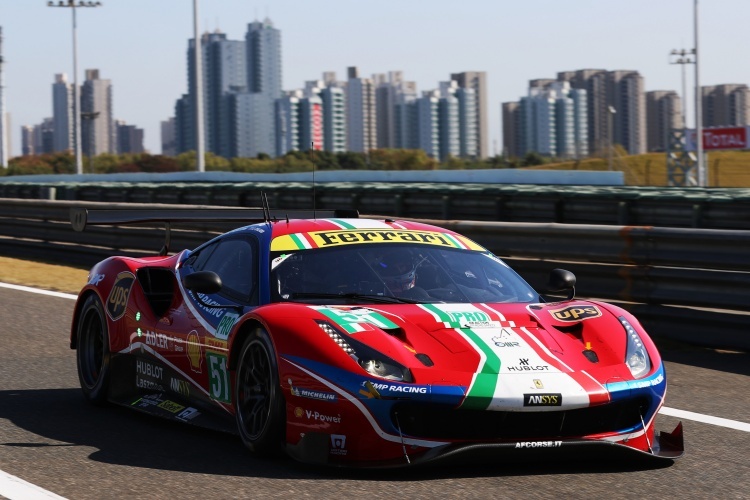 Gewinnt bei der WEC in Shanghai: Der Ferrari 488 GTE Evo von Alessandro Pier Guidi und James Calado
