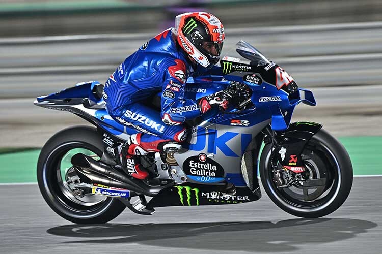 Katar-GP 2022: Alex Rins mit dem Hinterradspoiler an der Suzuki GSX-RR