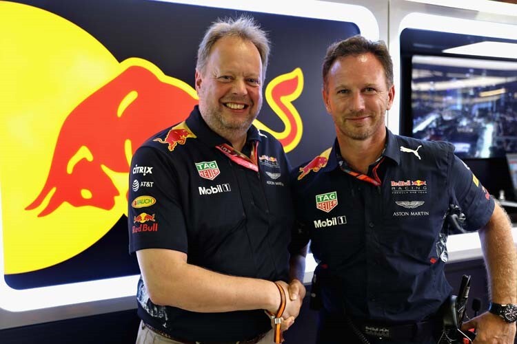 Aston-Martin-CEO Andy Palmer mit RBR-Teamchef Christian Horner