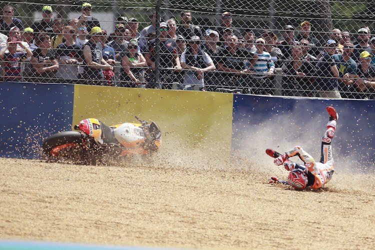Auch Weltmeister Marc Márquez musste 2017 einige Crashs einstecken