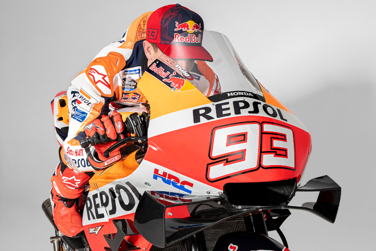 Zumindest beim Fototermin nahm Marc Márquez wieder auf dem MotoGP-Bike Platz