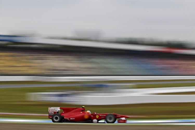 Ferrari (hier Alonso) wirkt sehr stark in Hockenheim
