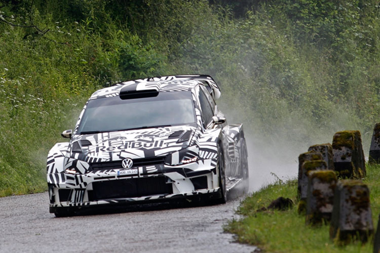 Der 2017er VW Polo R WRC beim Test auf dem Truppenübungsplatz Baumholder