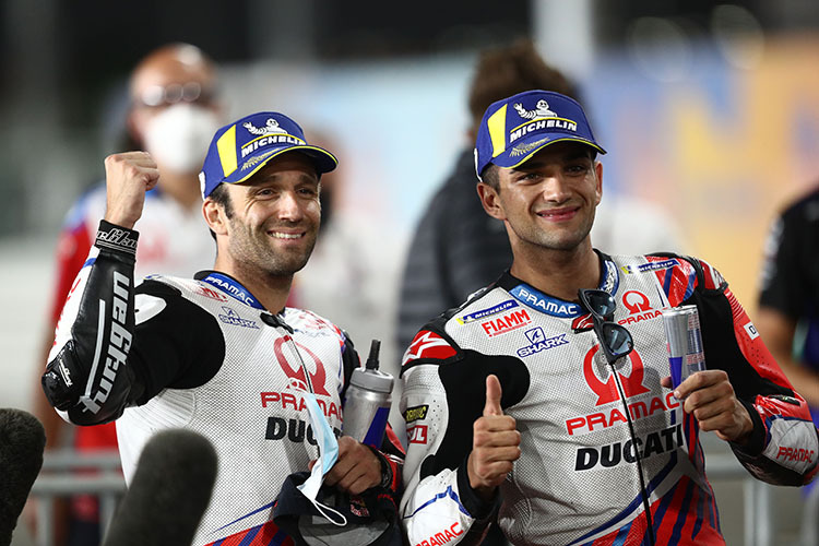 Bravo to Pramac-Ducati: Zarco (left) and Martin were the fastest