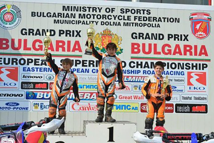 2014: Can und Deniz bei der 85cc Supermoto European Championship in Pleven in Bulgarien
