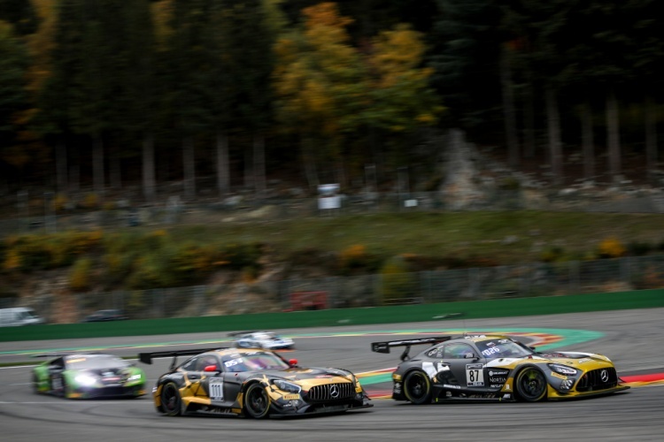 Die Mercedes-AMG GT3 gehören zu den Favoriten bei den 24h von Spa