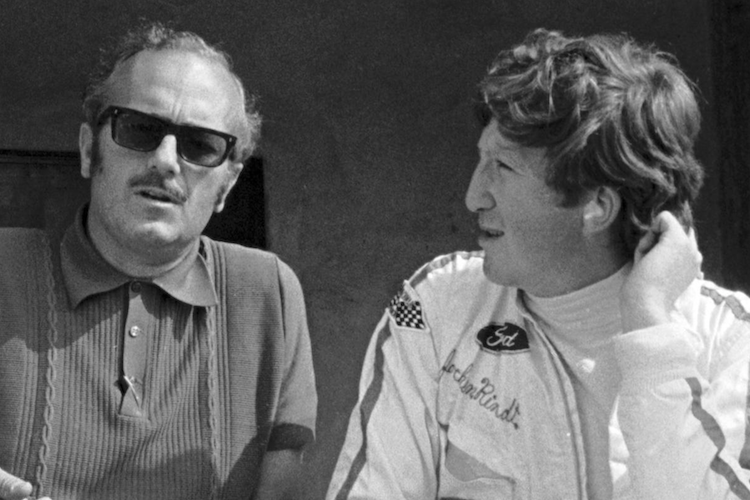 Lotus-Chef Colin Chapman mit Jochen Rindt
