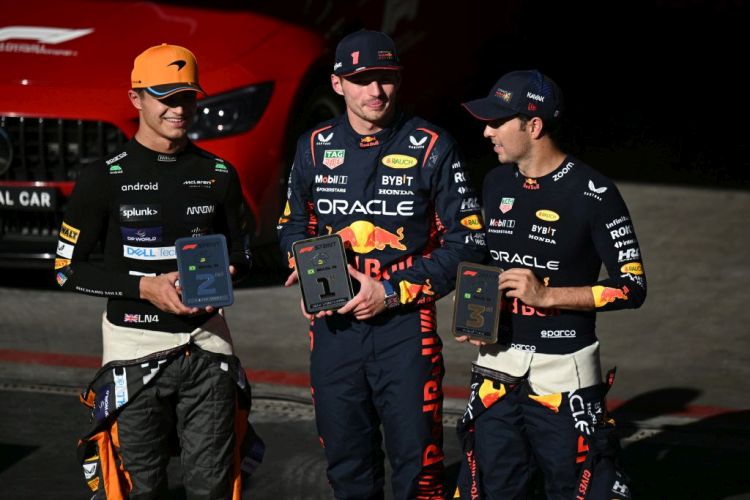 Lando Norris, Max Verstappen & Sergio Perez