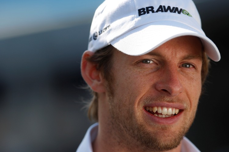 Das breiteste Grinsen von Melbourne: Jenson Button