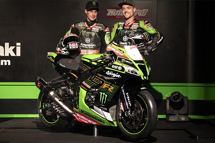Das neue Kawasaki-Duo Alex Lowes (li.) und Jonathan Rea