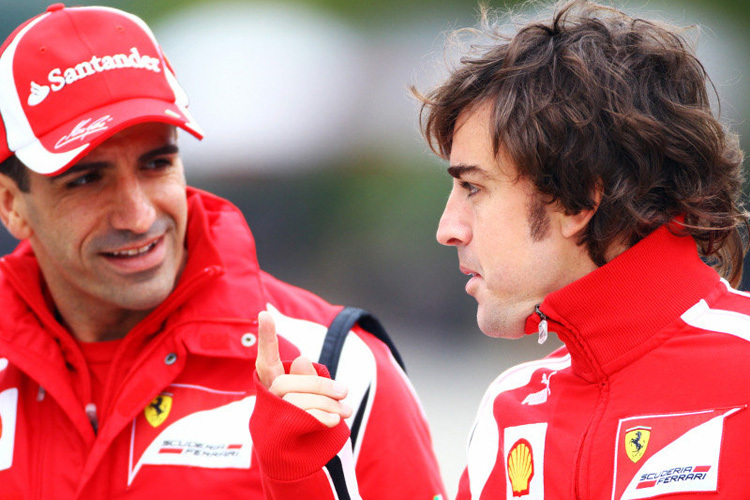 Spanier unter sich: Die Ferrari-Fahrer Marc Gené und Fernando Alonso