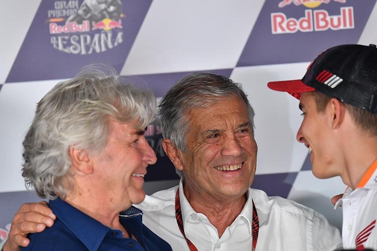 In Jerez traf Marc Márquez am Donnerstag auf die GP-Legenden Angel Nieto und Giacomo Agostini