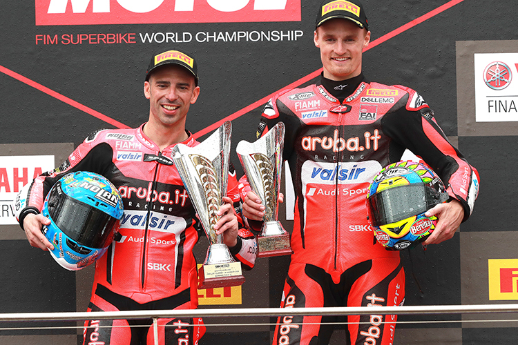 Ducati will mit Marco Melandri (li.) und Chaz Davies weitermachen