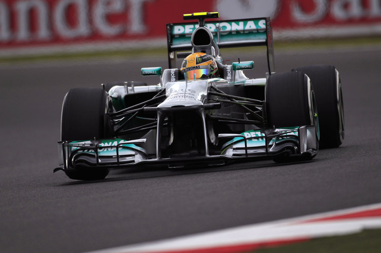 Lewis Hamilton absolvierte seinen Longrun auf der harten Mischung, Rosberg war auf Medium-Reifen unterwegs