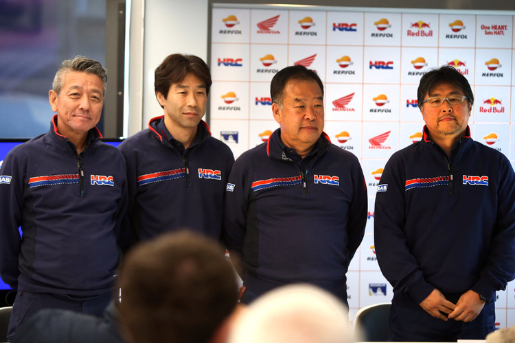 Die einstige HRC-Mannschaft: Hattori, Kuwata, Nakamoto und Kokubu, zwei sind jetzt weg